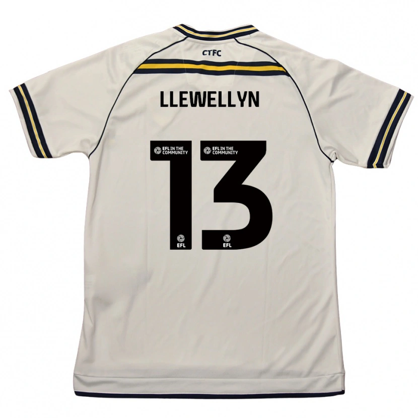 Danxen Mujer Camiseta Ffion Llewellyn #13 Blanco Azul Marino 2ª Equipación 2025/26 La Camisa