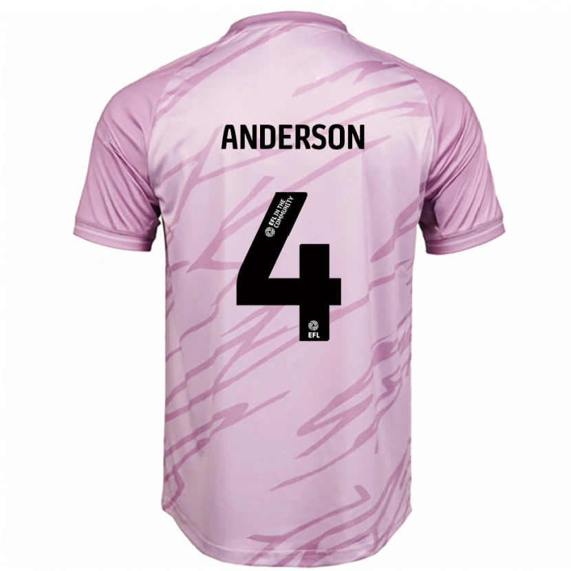 Danxen Mujer Camiseta Tom Anderson #4 Rosa Negro 2ª Equipación 2025/26 La Camisa