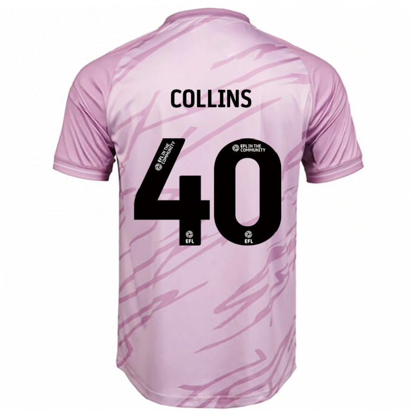 Danxen Mujer Camiseta Jude Collins #40 Rosa Negro 2ª Equipación 2025/26 La Camisa