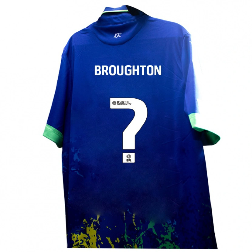 Danxen Mujer Camiseta Olly Broughton #0 Azul Amarillo 2ª Equipación 2025/26 La Camisa