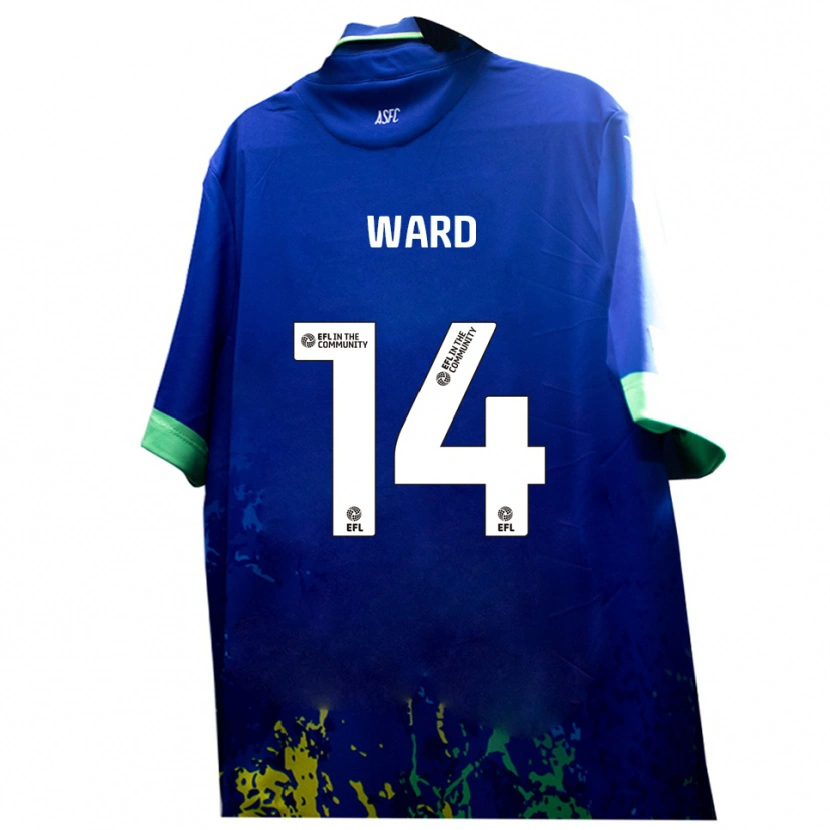 Danxen Mujer Camiseta Benn Ward #14 Azul Amarillo 2ª Equipación 2025/26 La Camisa