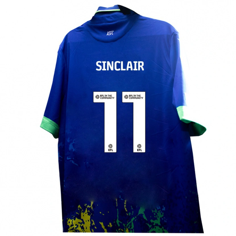 Danxen Mujer Camiseta Isaac Sinclair #11 Azul Amarillo 2ª Equipación 2025/26 La Camisa