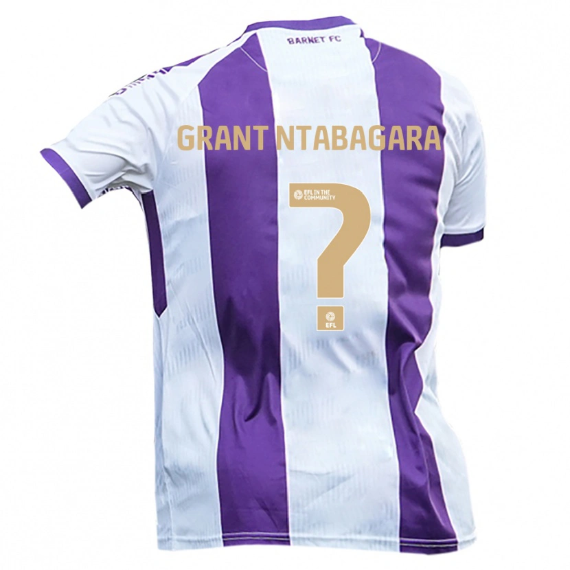 Danxen Mujer Camiseta Kaela Grant Ntabagara #0 Blanco Púrpura 2ª Equipación 2025/26 La Camisa