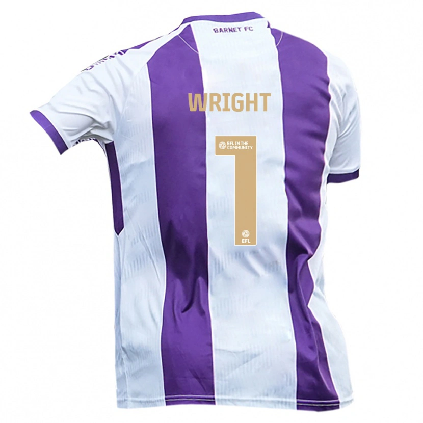 Danxen Mujer Camiseta Joe Wright #1 Blanco Púrpura 2ª Equipación 2025/26 La Camisa