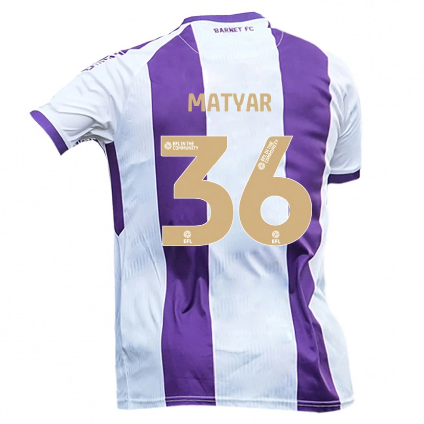 Danxen Mujer Camiseta Rohat Matyar #36 Blanco Púrpura 2ª Equipación 2025/26 La Camisa