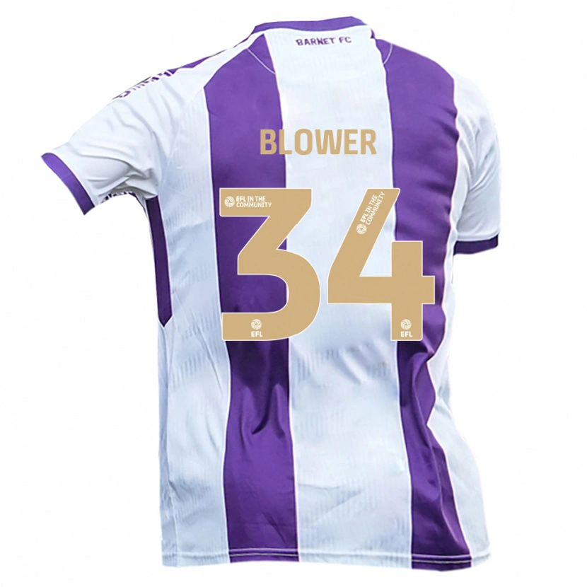 Danxen Mujer Camiseta Jack Blower #34 Blanco Púrpura 2ª Equipación 2025/26 La Camisa