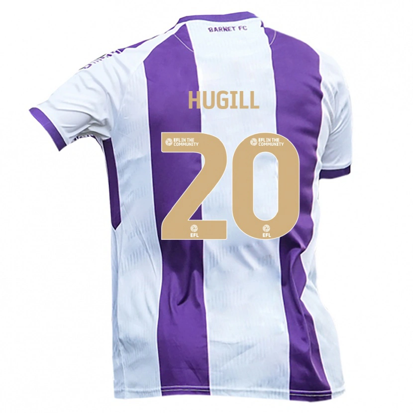 Danxen Mujer Camiseta Joe Hugill #20 Blanco Púrpura 2ª Equipación 2025/26 La Camisa