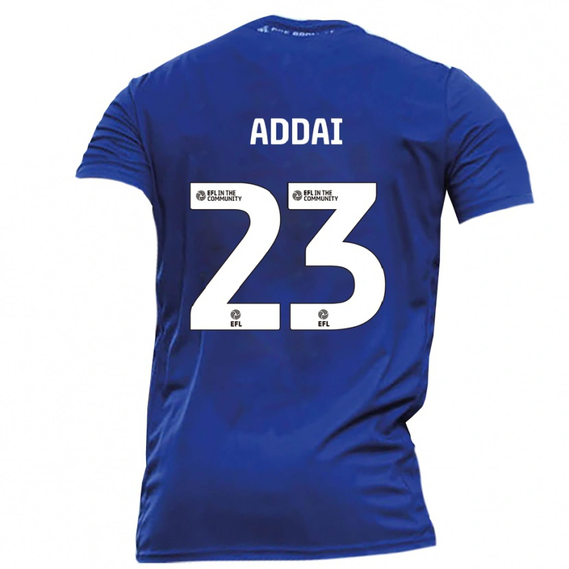 Danxen Mujer Camiseta Dillon Addai #23 Azul Blanco 2ª Equipación 2025/26 La Camisa