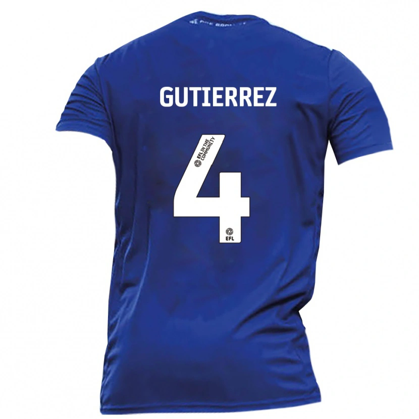 Danxen Mujer Camiseta William Gutierrez #4 Azul Blanco 2ª Equipación 2025/26 La Camisa