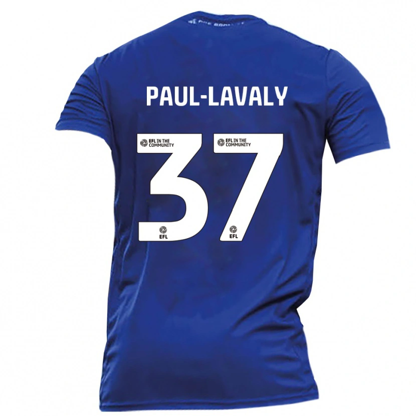 Danxen Mujer Camiseta Nathan Paul-Lavaly #37 Azul Blanco 2ª Equipación 2025/26 La Camisa