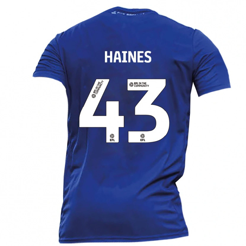 Danxen Mujer Camiseta Harry Haines #43 Azul Blanco 2ª Equipación 2025/26 La Camisa