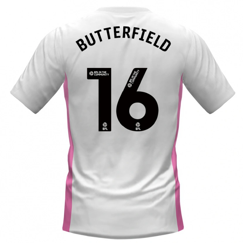 Danxen Mujer Camiseta Luke Butterfield #16 Blanco Rojo 2ª Equipación 2025/26 La Camisa