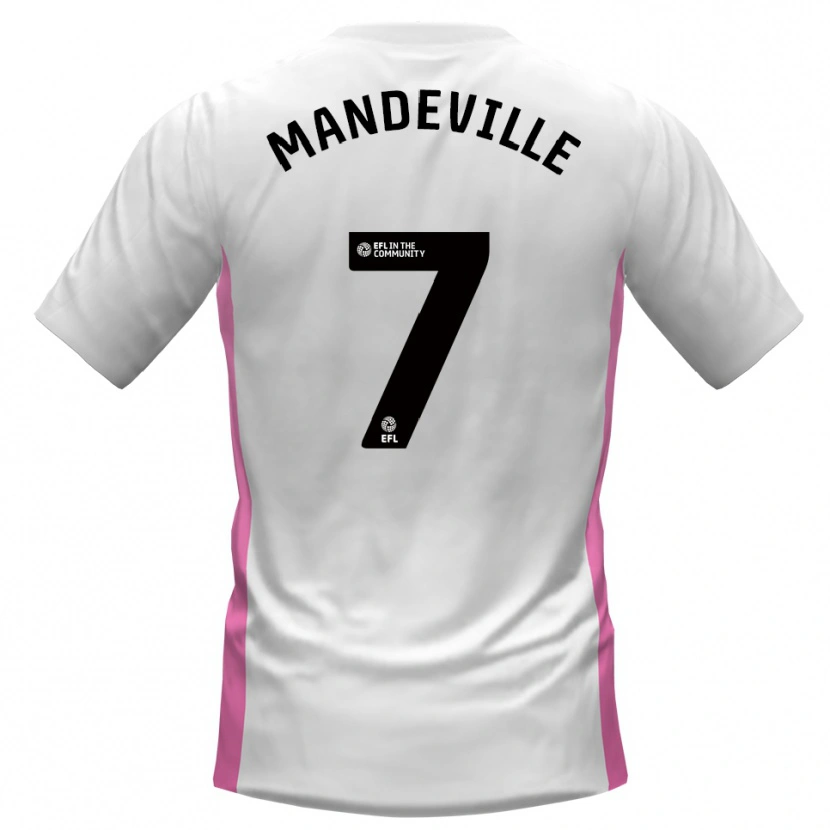 Danxen Mujer Camiseta Liam Mandeville #7 Blanco Rojo 2ª Equipación 2025/26 La Camisa