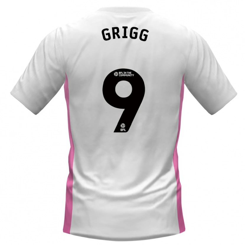 Danxen Mujer Camiseta Will Grigg #9 Blanco Rojo 2ª Equipación 2025/26 La Camisa