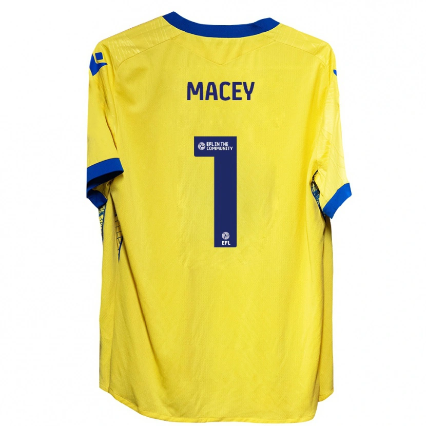 Danxen Mujer Camiseta Matt Macey #1 Amarillo Azul 2ª Equipación 2025/26 La Camisa