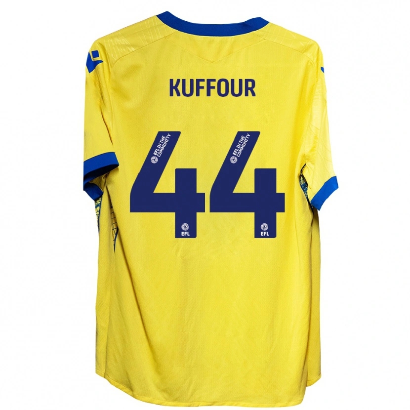 Danxen Mujer Camiseta Samuel Kuffour Jr. #44 Amarillo Azul 2ª Equipación 2025/26 La Camisa