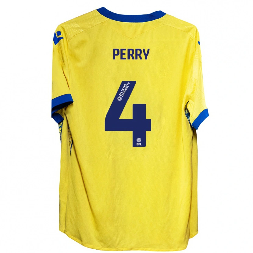 Danxen Mujer Camiseta Ben Perry #4 Amarillo Azul 2ª Equipación 2025/26 La Camisa