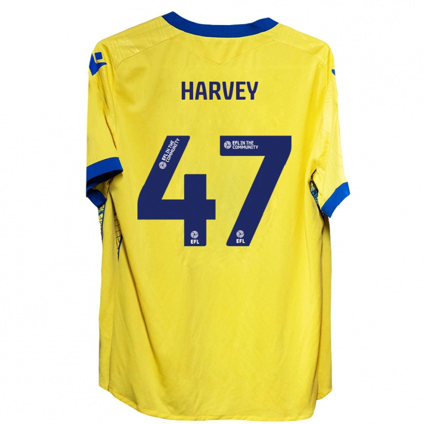 Danxen Mujer Camiseta Ronnie Harvey #47 Amarillo Azul 2ª Equipación 2025/26 La Camisa