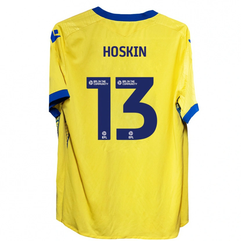 Danxen Mujer Camiseta Owen Hoskin #13 Amarillo Azul 2ª Equipación 2025/26 La Camisa