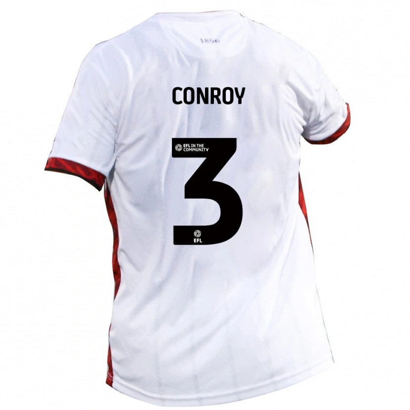 Danxen Mujer Camiseta Dion Conroy #3 Blanco Rojo Negro 2ª Equipación 2025/26 La Camisa