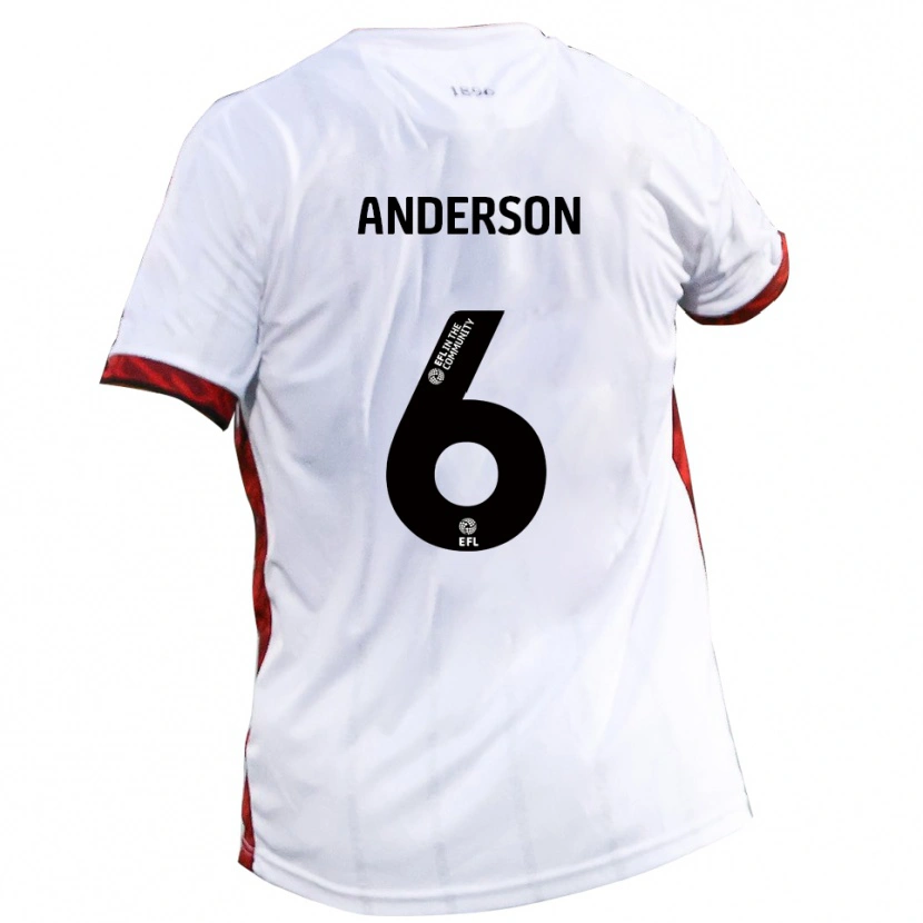 Danxen Mujer Camiseta Max Anderson #6 Blanco Rojo Negro 2ª Equipación 2025/26 La Camisa