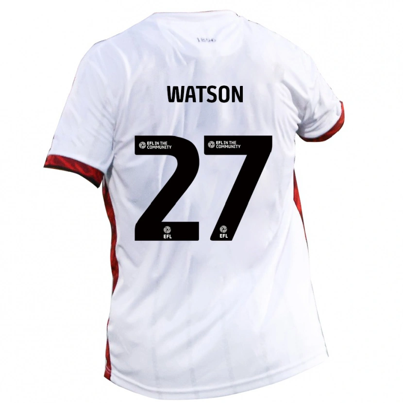 Danxen Mujer Camiseta Louie Watson #27 Blanco Rojo Negro 2ª Equipación 2025/26 La Camisa