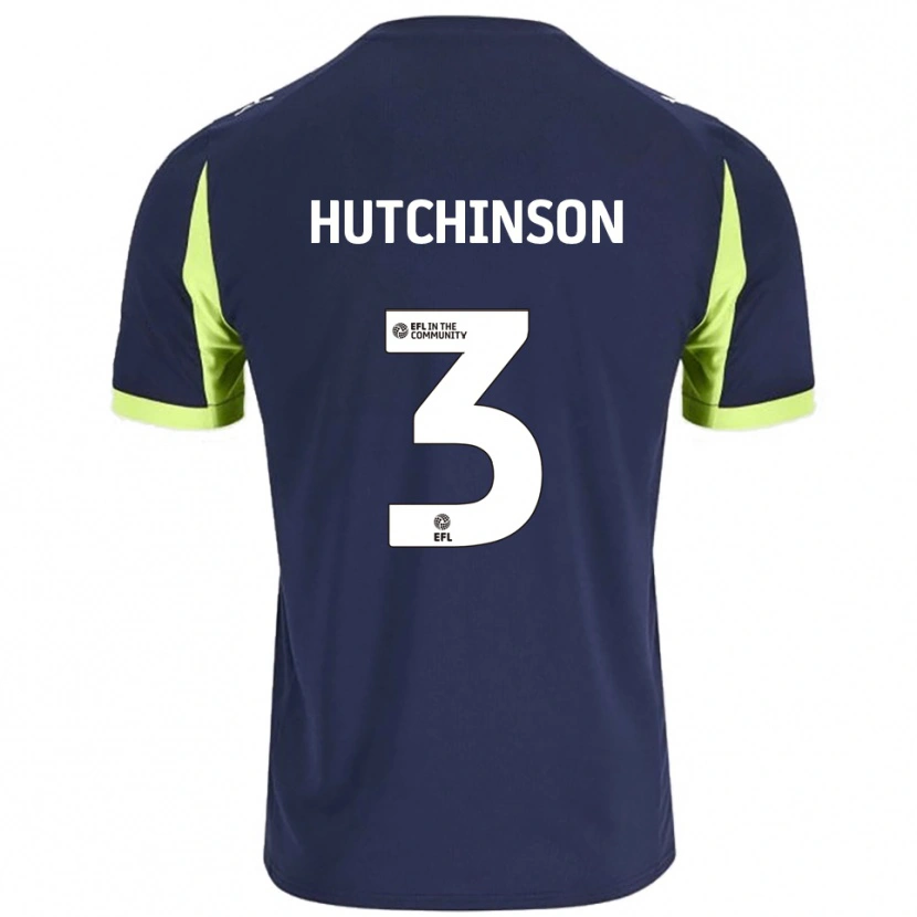 Danxen Mujer Camiseta Reece Hutchinson #3 Azul Marino Verde Fluorescente 2ª Equipación 2025/26 La Camisa