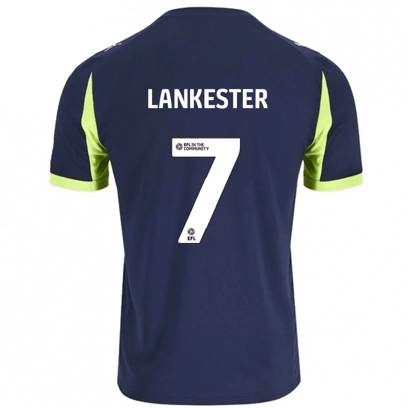 Danxen Mujer Camiseta Jack Lankester #7 Azul Marino Verde Fluorescente 2ª Equipación 2025/26 La Camisa
