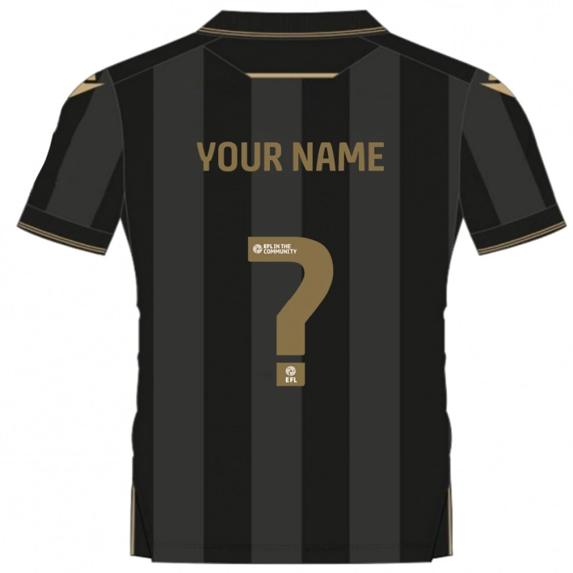 Danxen Mujer Camiseta Su Nombre #0 Negro Dorado 2ª Equipación 2025/26 La Camisa