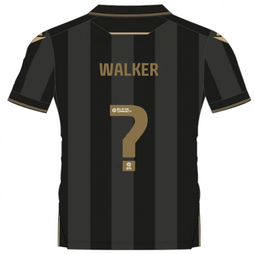 Danxen Mujer Camiseta Jonah Walker #0 Negro Dorado 2ª Equipación 2025/26 La Camisa