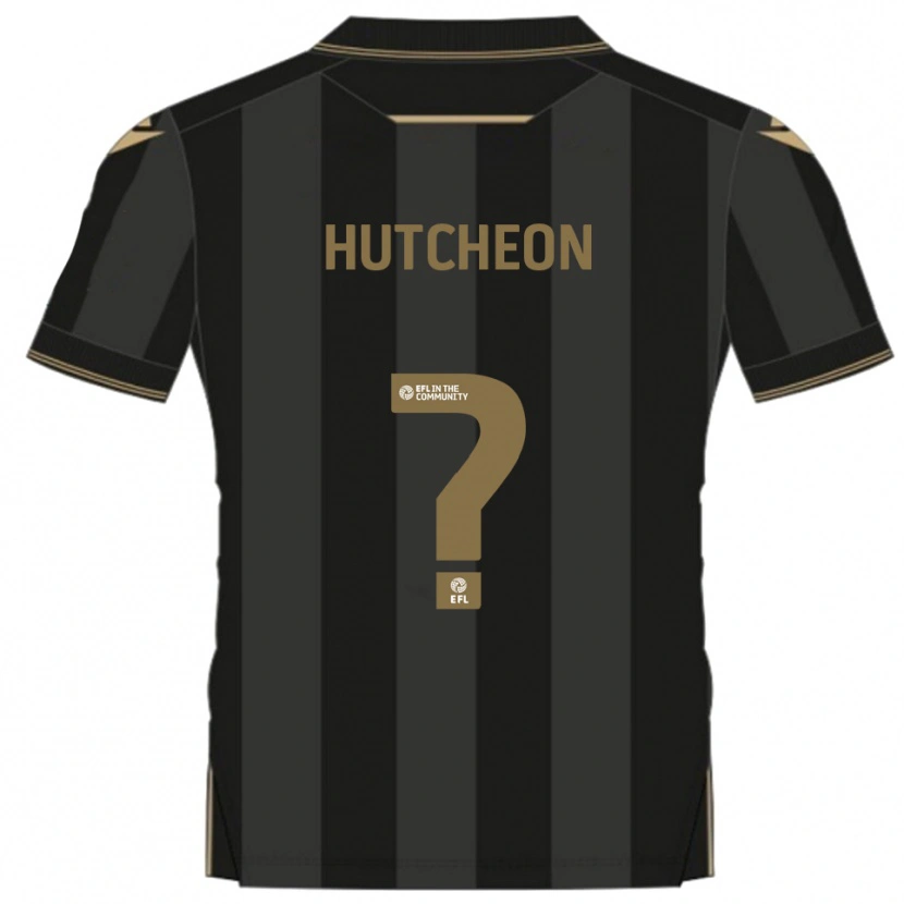 Danxen Mujer Camiseta George Hutcheon #0 Negro Dorado 2ª Equipación 2025/26 La Camisa