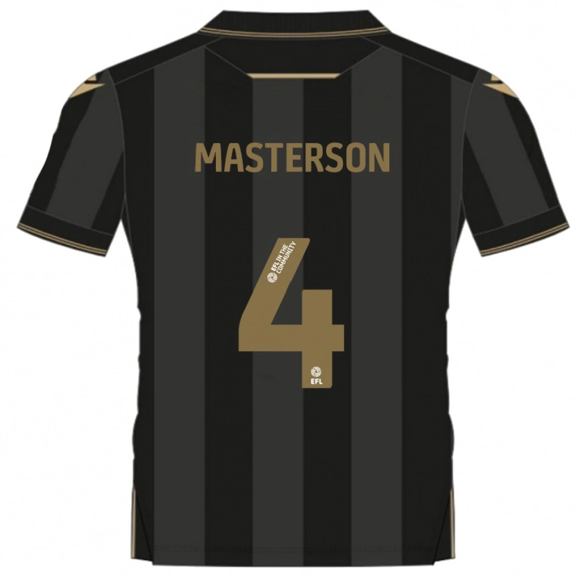 Danxen Mujer Camiseta Conor Masterson #4 Negro Dorado 2ª Equipación 2025/26 La Camisa