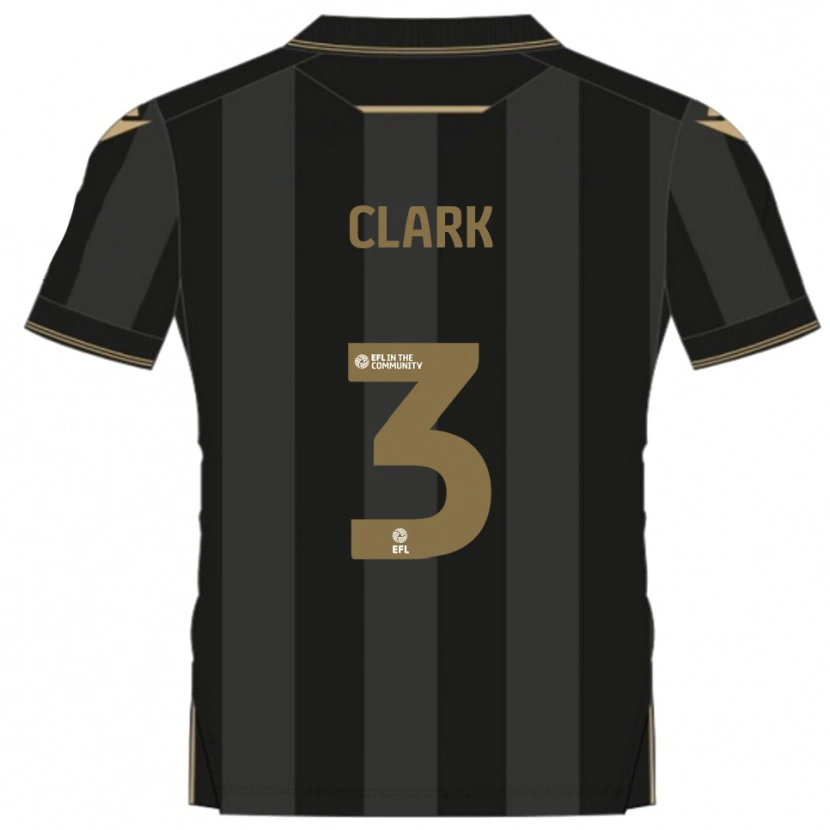 Danxen Mujer Camiseta Max Clark #3 Negro Dorado 2ª Equipación 2025/26 La Camisa