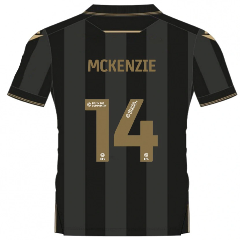 Danxen Mujer Camiseta Robbie Mckenzie #14 Negro Dorado 2ª Equipación 2025/26 La Camisa
