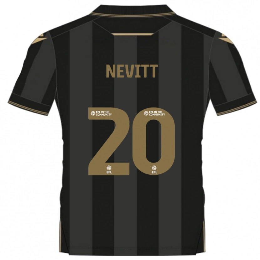 Danxen Mujer Camiseta Elliott Nevitt #20 Negro Dorado 2ª Equipación 2025/26 La Camisa