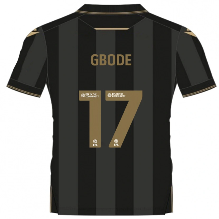 Danxen Mujer Camiseta Joseph Gbode #17 Negro Dorado 2ª Equipación 2025/26 La Camisa