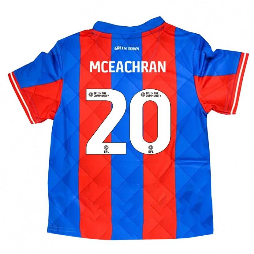 Danxen Mujer Camiseta George Mceachran #20 Azul Rojo Blanco 2ª Equipación 2025/26 La Camisa