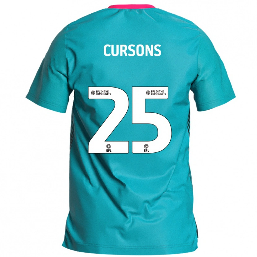 Danxen Mujer Camiseta Tom Cursons #25 Celeste Rosa 2ª Equipación 2025/26 La Camisa