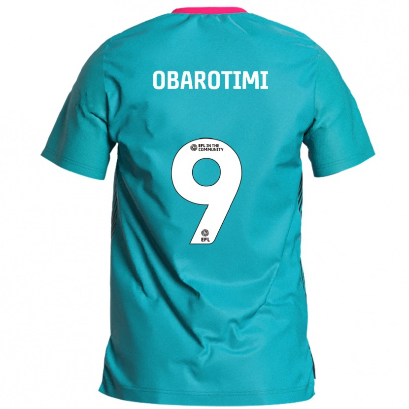 Danxen Mujer Camiseta Jayden Obarotimi #9 Celeste Rosa 2ª Equipación 2025/26 La Camisa