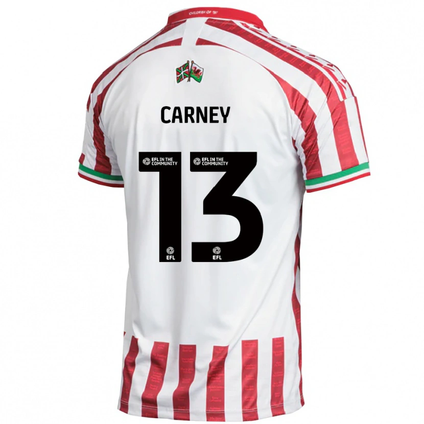 Danxen Mujer Camiseta Jacob Carney #13 Rojo Blanco 2ª Equipación 2025/26 La Camisa