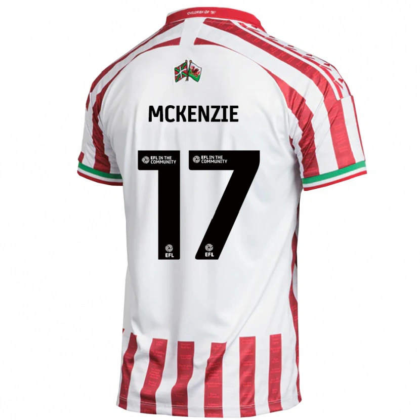 Danxen Mujer Camiseta Myles Mckenzie #17 Rojo Blanco 2ª Equipación 2025/26 La Camisa