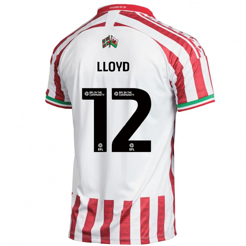 Danxen Mujer Camiseta Tomos Lloyd #12 Rojo Blanco 2ª Equipación 2025/26 La Camisa