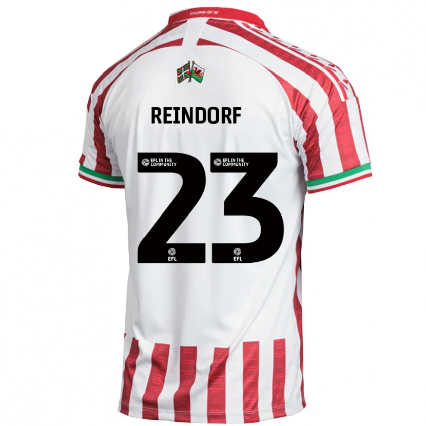 Danxen Mujer Camiseta Michael Reindorf #23 Rojo Blanco 2ª Equipación 2025/26 La Camisa