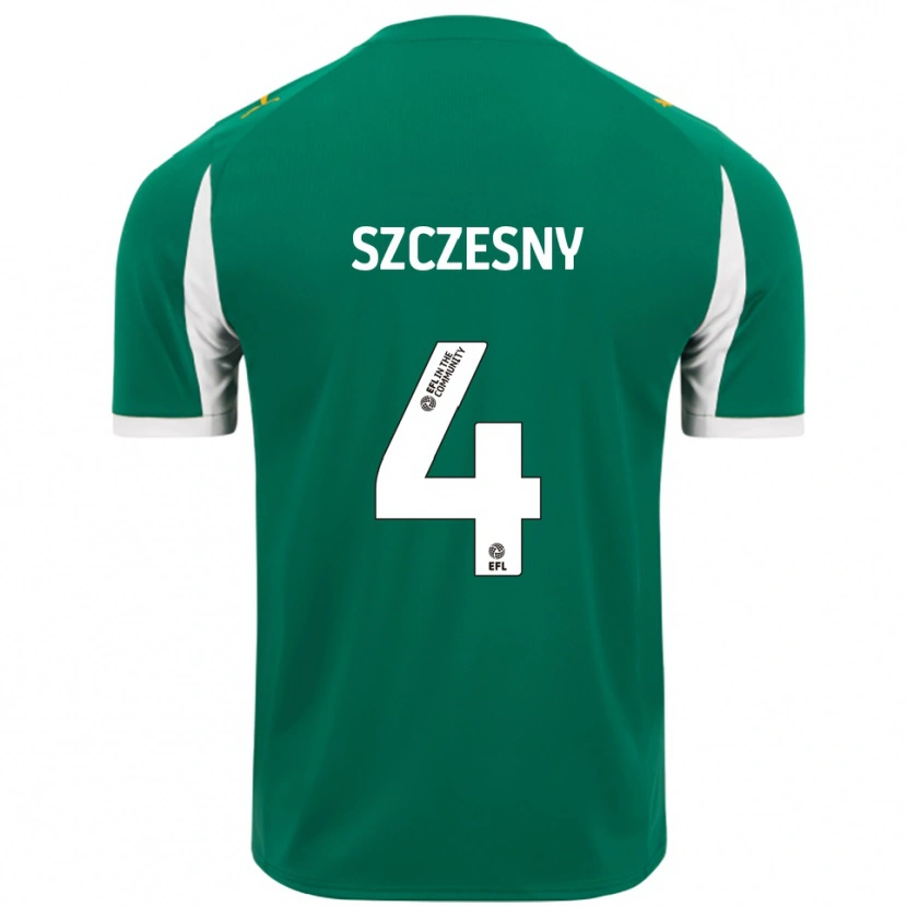 Danxen Mujer Camiseta Nikos Szczesny #4 Verde Blanco 2ª Equipación 2025/26 La Camisa