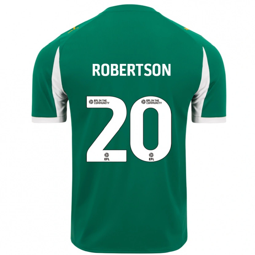 Danxen Mujer Camiseta Scott Robertson #20 Verde Blanco 2ª Equipación 2025/26 La Camisa
