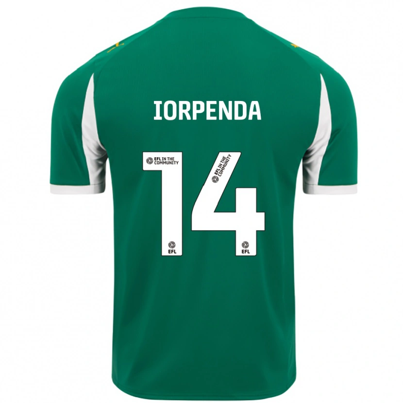 Danxen Mujer Camiseta Tom Iorpenda #14 Verde Blanco 2ª Equipación 2025/26 La Camisa