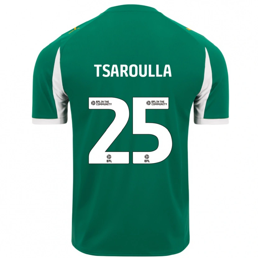 Danxen Mujer Camiseta Nick Tsaroulla #25 Verde Blanco 2ª Equipación 2025/26 La Camisa
