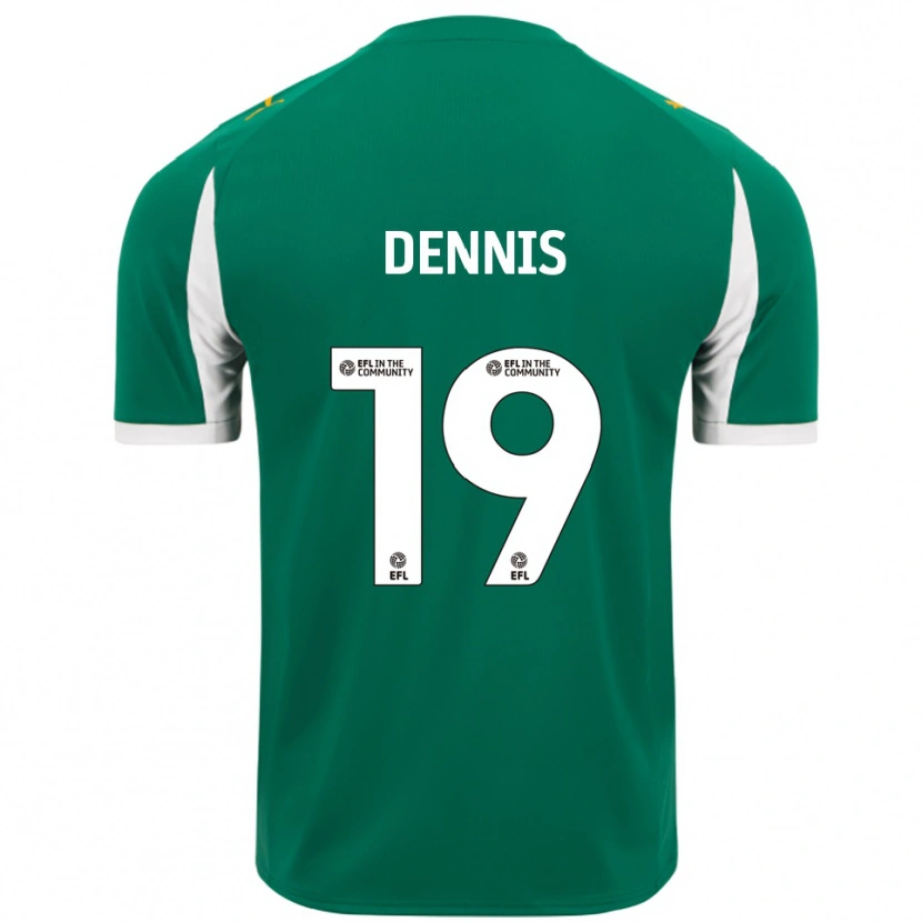 Danxen Mujer Camiseta Matthew Dennis #19 Verde Blanco 2ª Equipación 2025/26 La Camisa