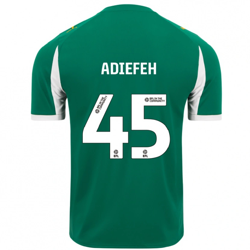 Danxen Mujer Camiseta Daniel Adiefeh #45 Verde Blanco 2ª Equipación 2025/26 La Camisa