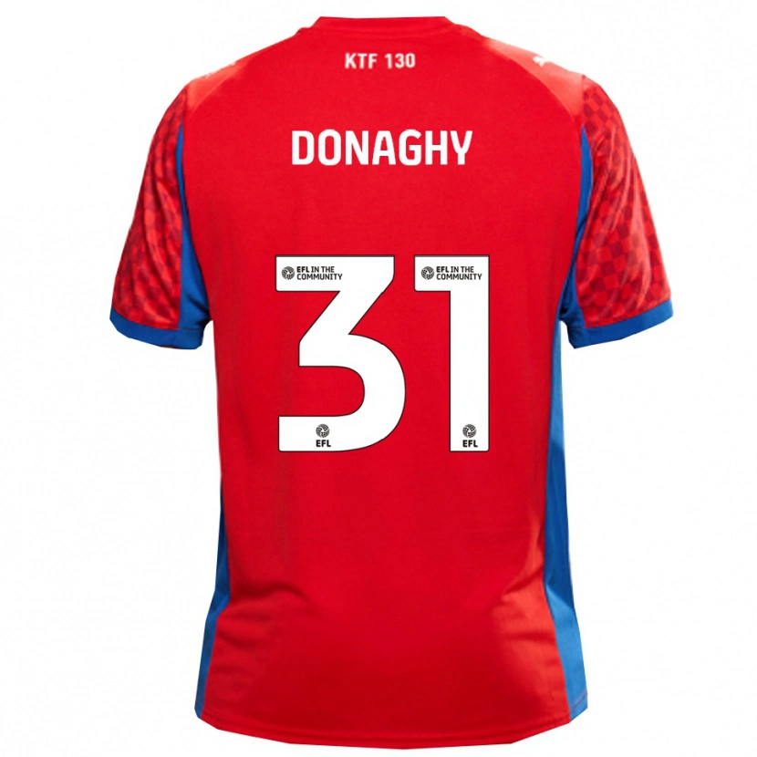Danxen Mujer Camiseta Tom Donaghy #31 Rojo Azul 2ª Equipación 2025/26 La Camisa